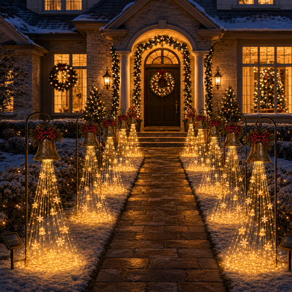 🔥Hot Sale 50% OFF🎄 Christmas Bell Cascade Solar Yard Light✨
