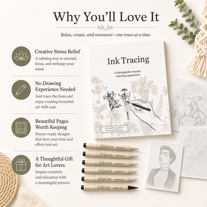 Beginner-Friendly 💕 Ink Tracing – A Relaxing Reverse Coloring Experience