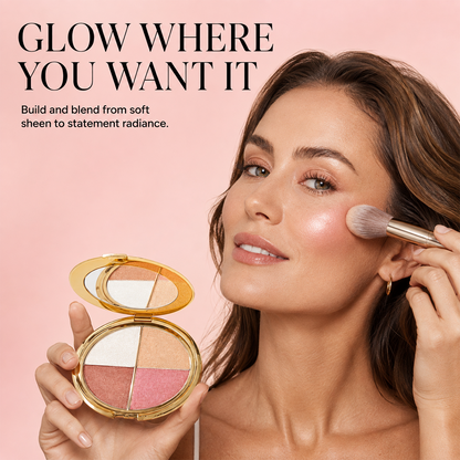 ✨ 4-in-1 Glow Makeup Palette – Highlight, Bronzer, Blush & Eyeshadow in One Compact
