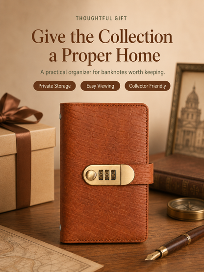 Locking Banknote Collection Booklet | Holds 100 Bills