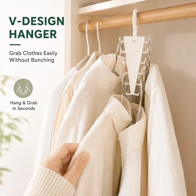 🔥LAST DAY 50%OFF🎁Multi-Functional V-Shaped Double Sided Hanger Storage Rack