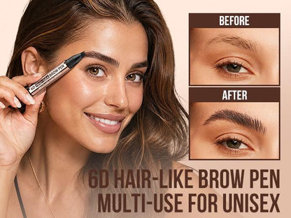 6D Hair-Like Finish Multi-Use Unisex 2-in-1 Brows & Beard Pen