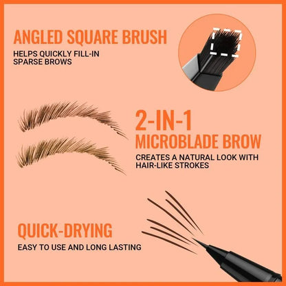 🎉2-in-1 4D Eyebrow Pencil ✅Natural Brow Makeup and Eyelash Line