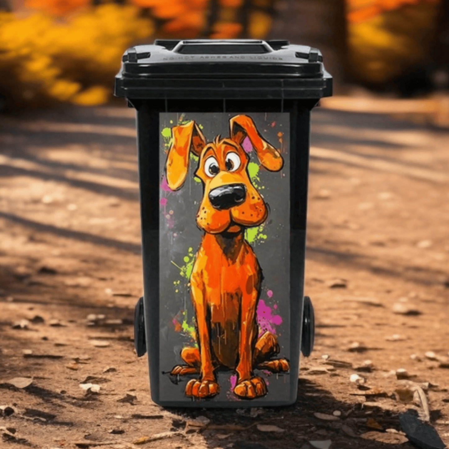 Creative Trash Can Sticker with Colourful Cartoon✨