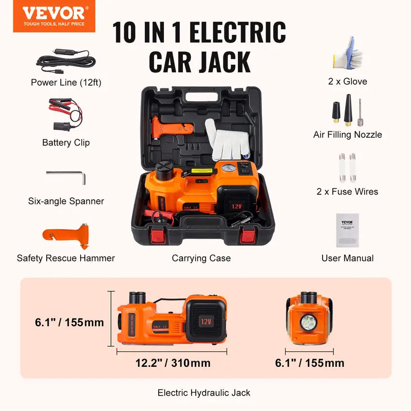 electric hydraulic car jack accessories and carrying case
