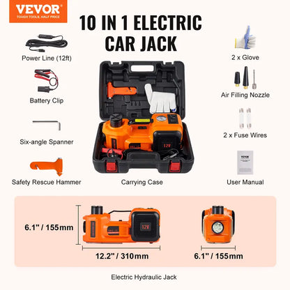 Electric Car Jack, 5 Ton/11023 LBS Hydraulic Car Jack