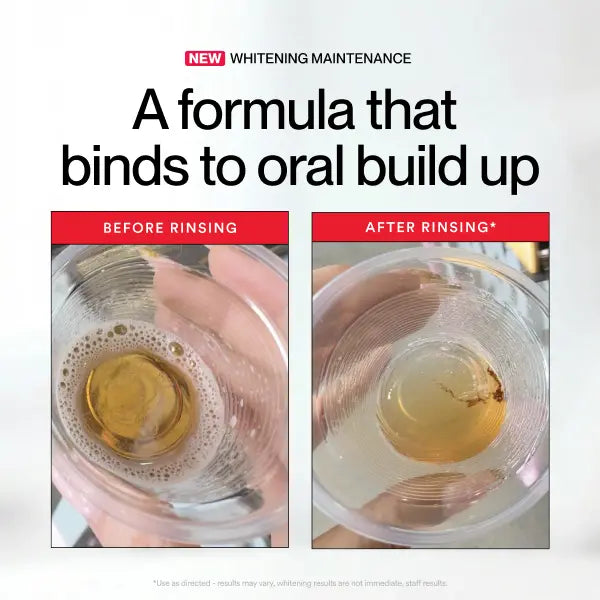 Mouthwash interacting with oral buildup
