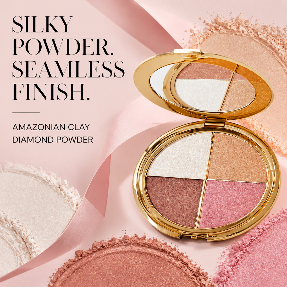 ✨ 4-in-1 Glow Makeup Palette – Highlight, Bronzer, Blush & Eyeshadow in One Compact