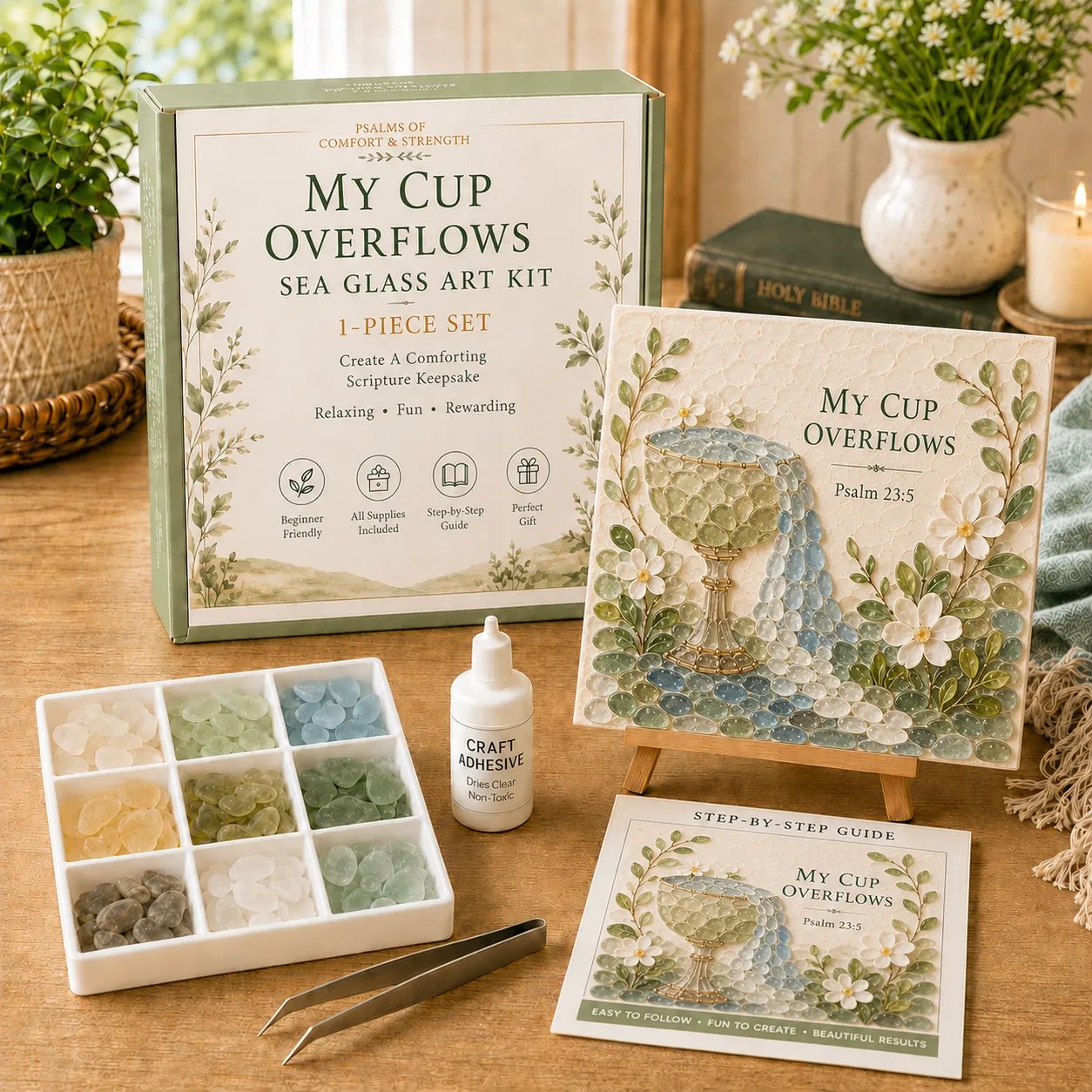My Cup Overflows sea glass art kit