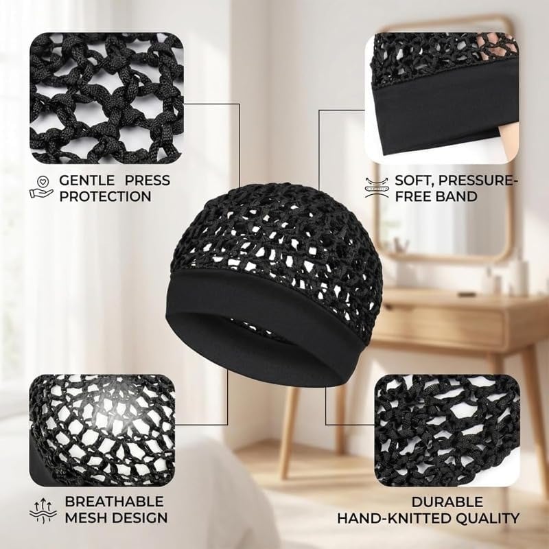 💖Hot 47% OFF🌹🌙 3-Piece Stretchy Wide-Edge Sleeping Cap Set
