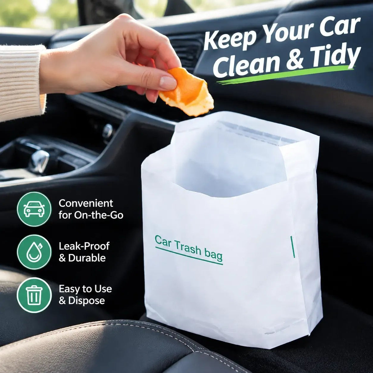 🔥Buy More Save More🔥20 pcs /40 pcs car trash bag, self-adhesive vertical disposable cleaning bag