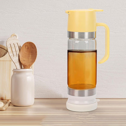 🍯 No-Drip Honey & Syrup Dispenser – Press-to-Pour Glass Jar with Handle