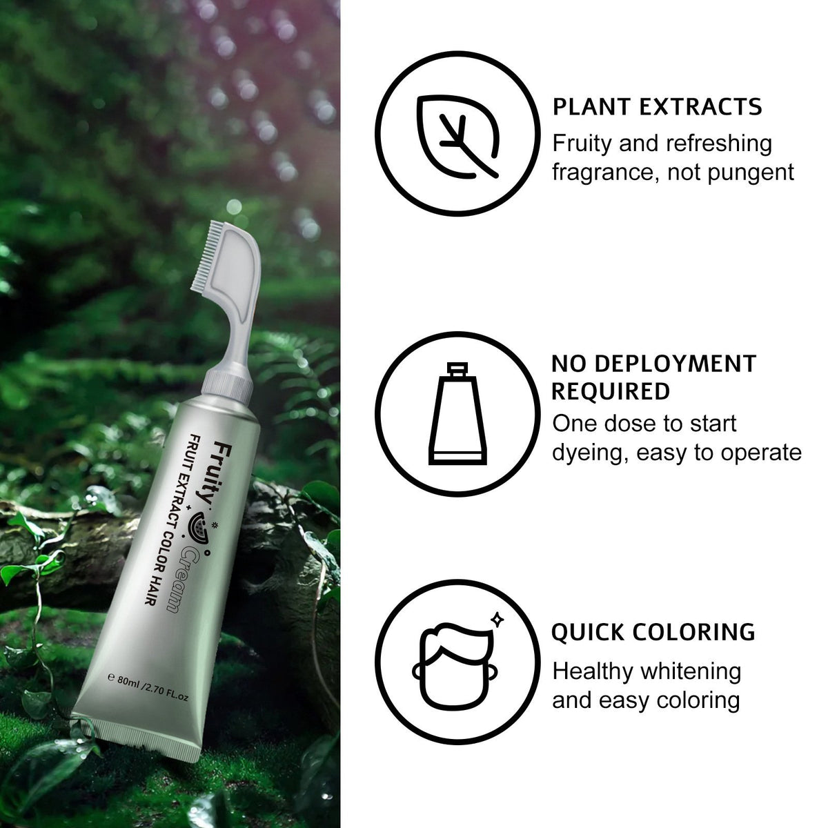 Last Day 49% OFF🔥Fruit Essence Hair Dyeing Comb, Natural Plant Extract Ingredient For All Hair Types