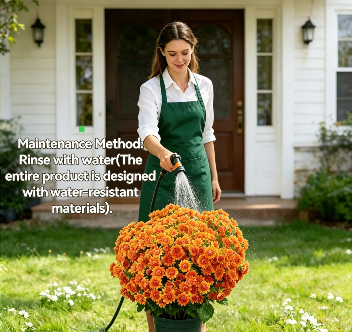 🌼Welcome autumn- Artificial Outdoor Sunset Mums Flowers - UV resistant, Waterproof, Windproof