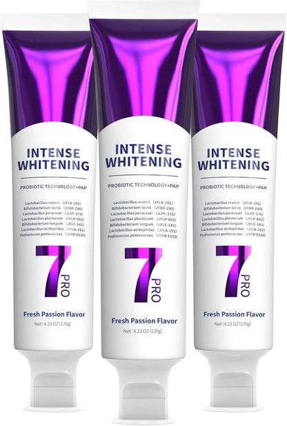 New 7-Pro Intensive Toothpaste features upgraded purple probiotic formula for deep enamel repair and long-lasting freshness