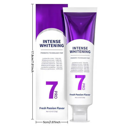 New 7-Pro Intensive Toothpaste features upgraded purple probiotic formula for deep enamel repair and long-lasting freshness