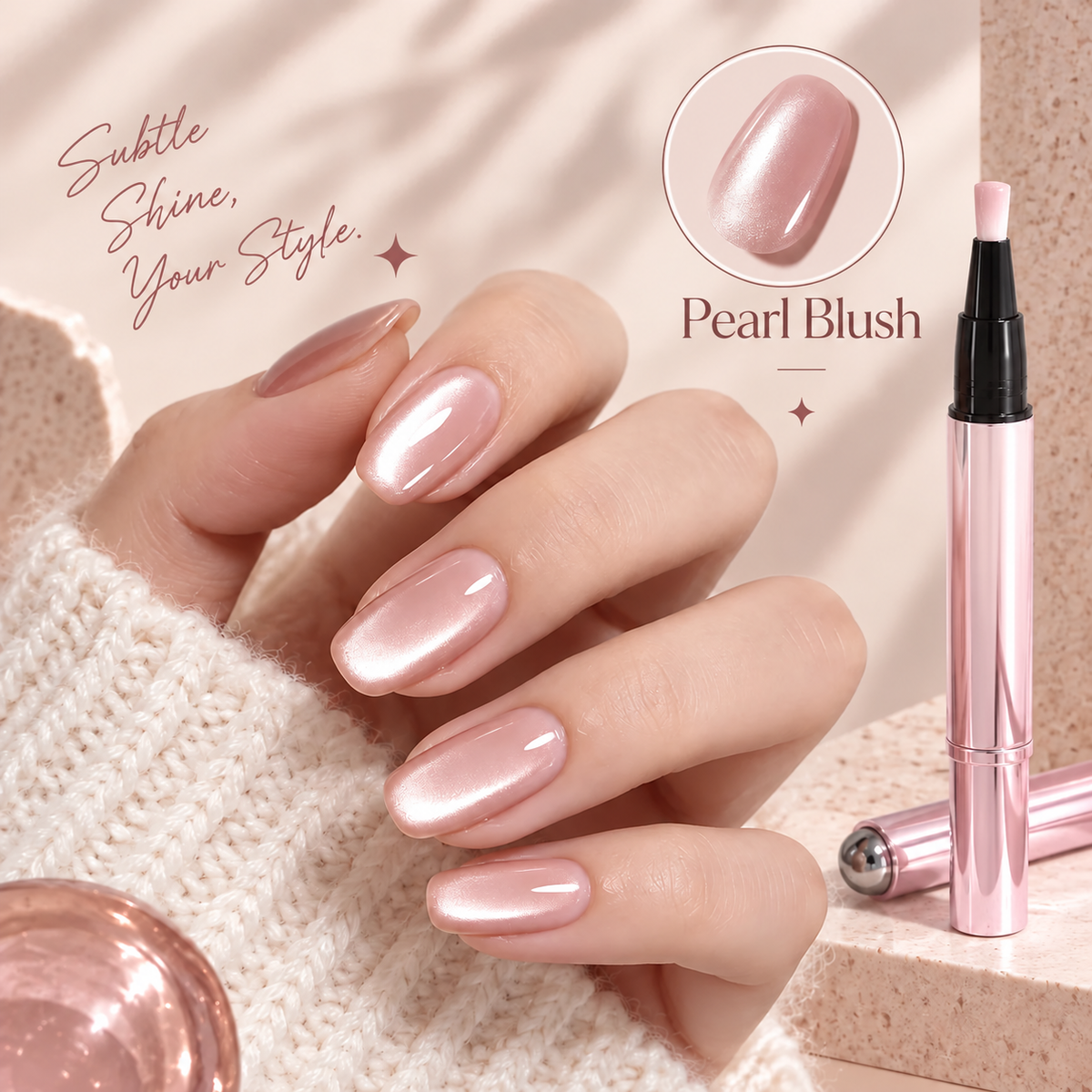 6‑in‑1 Cat Eye Nail Gel Pen, Base Builder Top Coat UV Gel for DIY Home Manicure