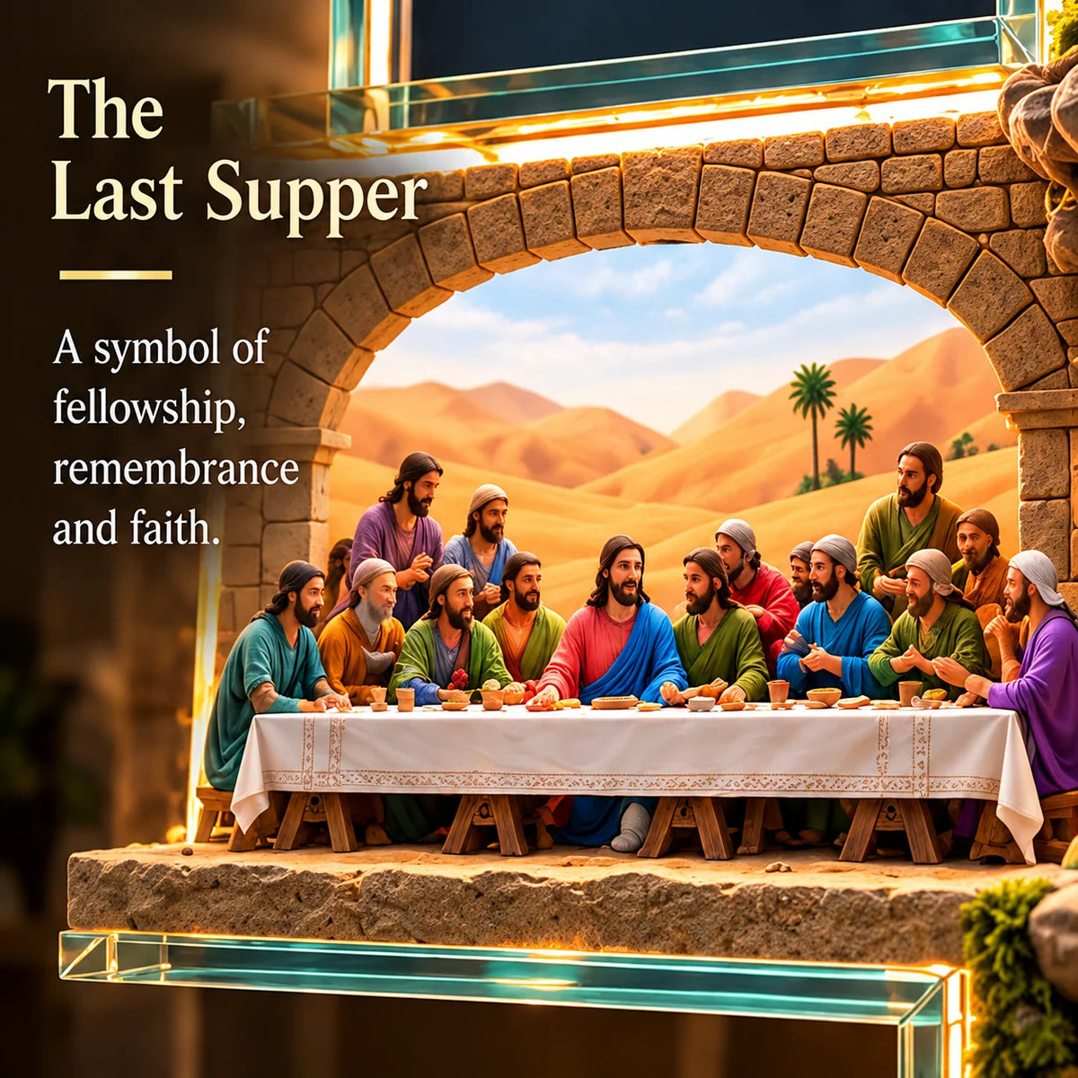 🙏✝️ The Story of Jesus LED Cross Lamp ✨ 6 Biblical Scenes & Meaningful Christian Gift