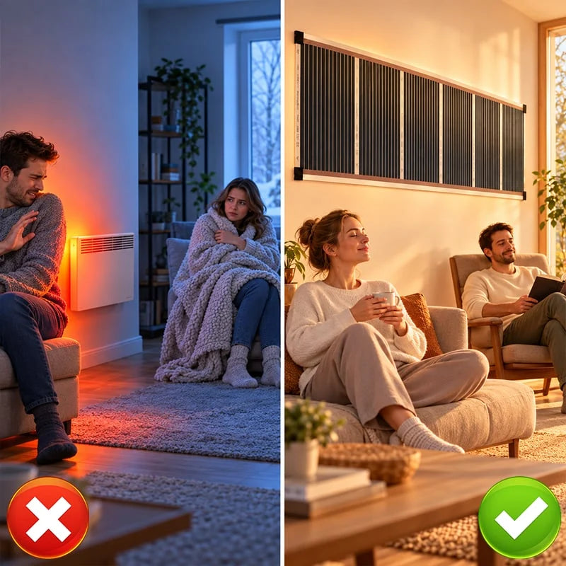 🏠🔥 2026 Upgraded Far-Infrared Ceramic Wall Heater – 3-S Rapid Heating, Energy Efficient,Low Noise & Quiet Comfort