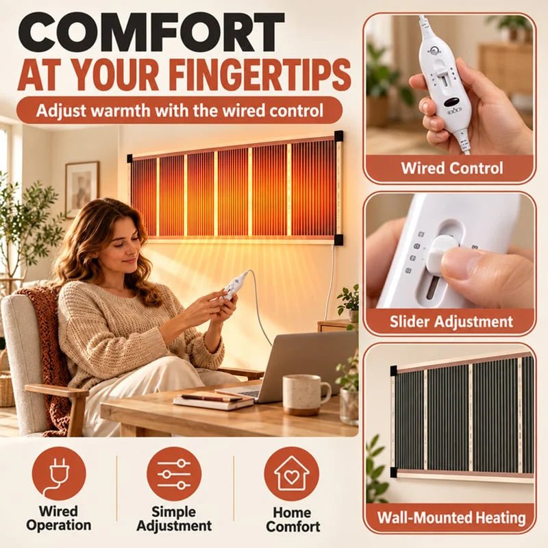 🏠🔥 2026 Upgraded Far-Infrared Ceramic Wall Heater – 3-S Rapid Heating, Energy Efficient,Low Noise & Quiet Comfort