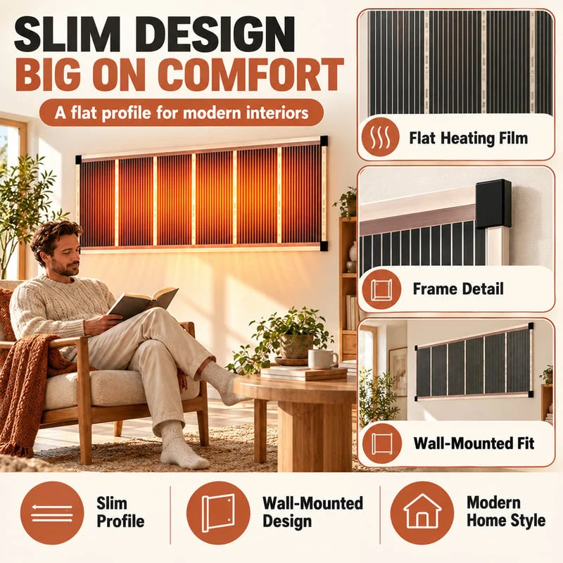 🏠🔥 2026 Upgraded Far-Infrared Ceramic Wall Heater – 3-S Rapid Heating, Energy Efficient,Low Noise & Quiet Comfort