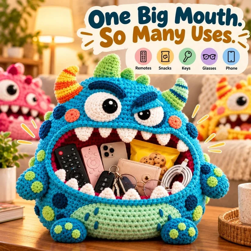 Clutter Munchers Hungry Monster Diy Crochet Storage Buddies 👾🧶