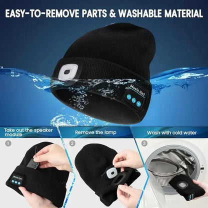 🔥Christmas Sale🎁🎄LED Bluetooth Beanie