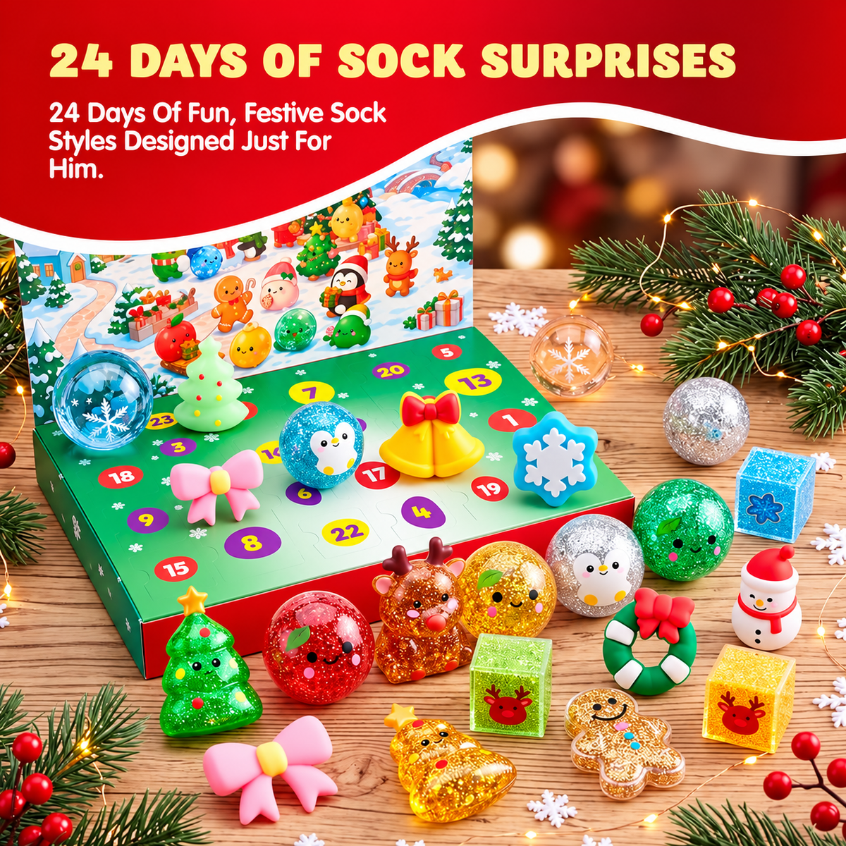 Advent Calendar 2026 Christmas Stress Relief Toy 24PCS Squeeze