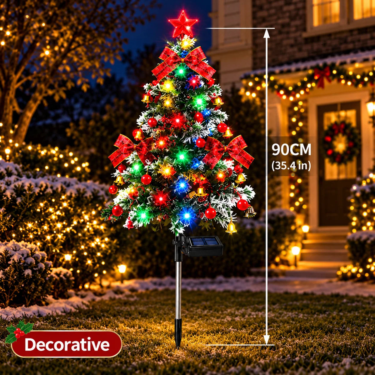 🎄 Solar Christmas Tree Lights –  DIY Outdoor Holiday Decor