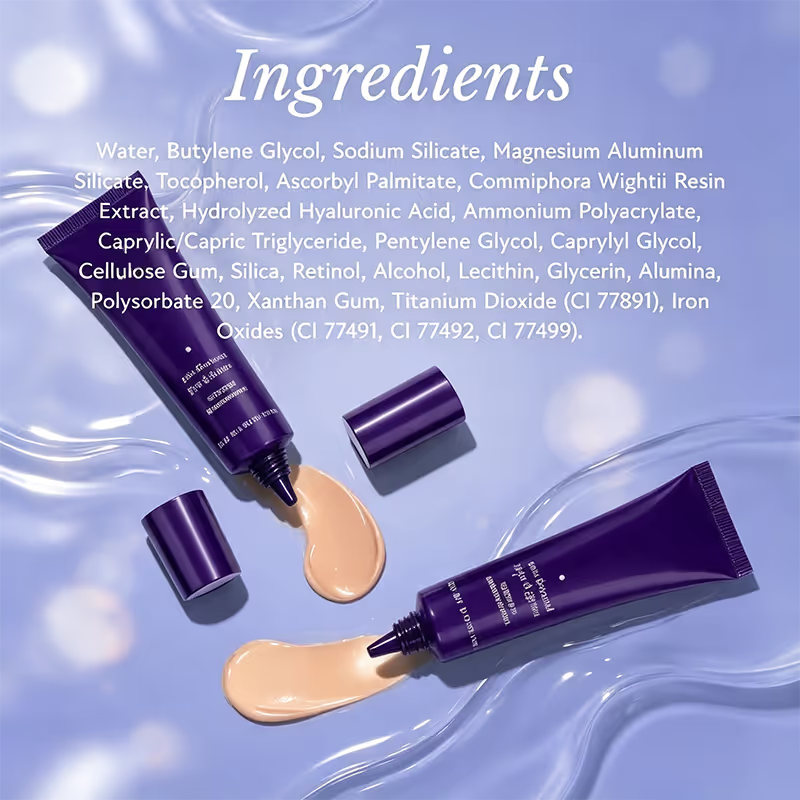 Full ingredient list for tinted under-eye firming gel