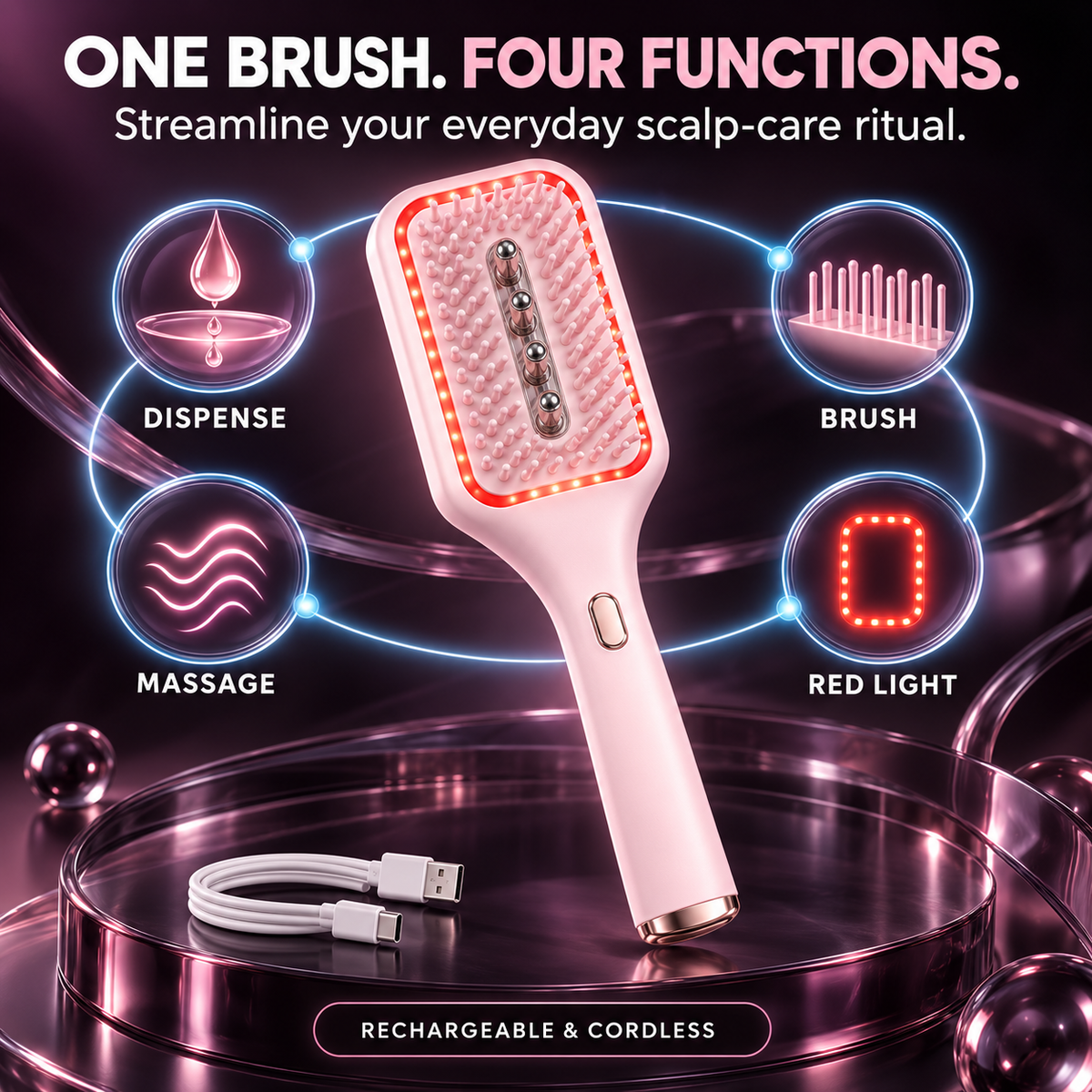 4-in-1 Multifunctional Electric Scalp Care Massage Brush