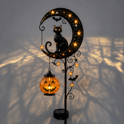 🔥2026🔥70% OFF TODAY 👻 Solar Halloween Garden Stake Light with Black Cat & Pumpkin