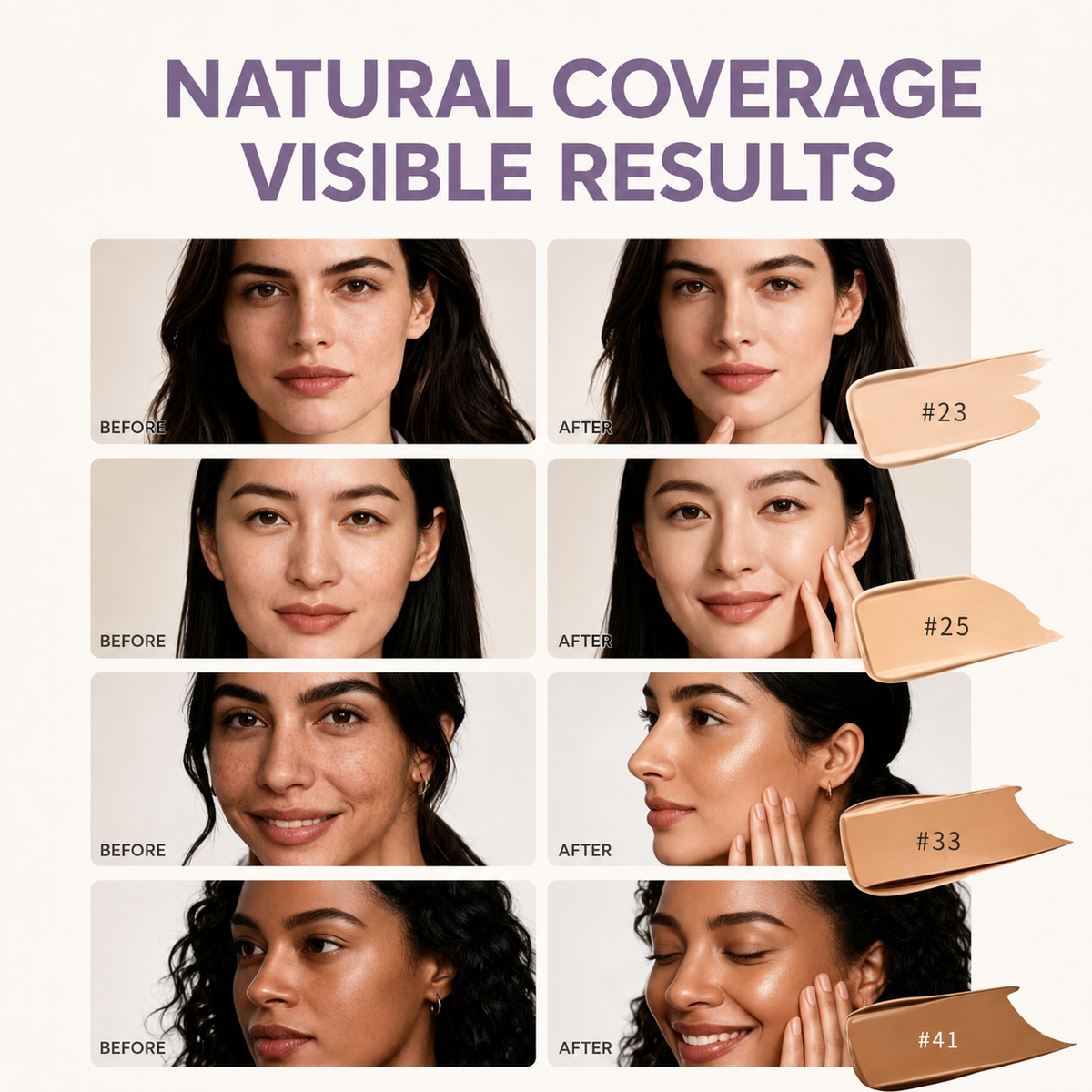 Four cream concealer shades