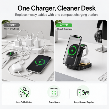 3-in-1 Foldable Magnetic Wireless Charger