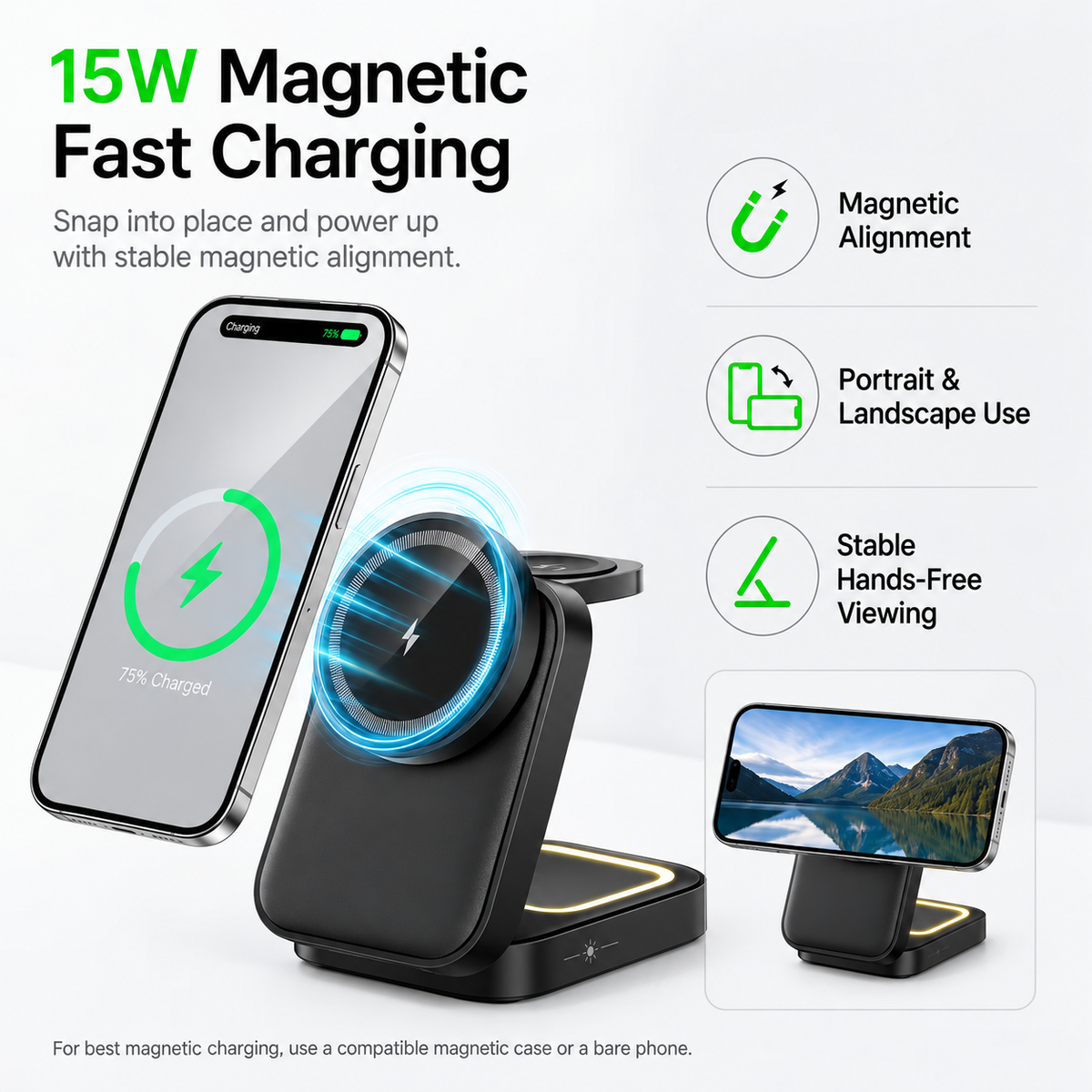 3-in-1 Foldable Magnetic Wireless Charger