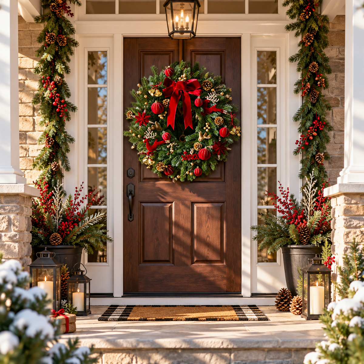 Berry Wreath, Red Festive Wreath for Front Door & Indoor Decor