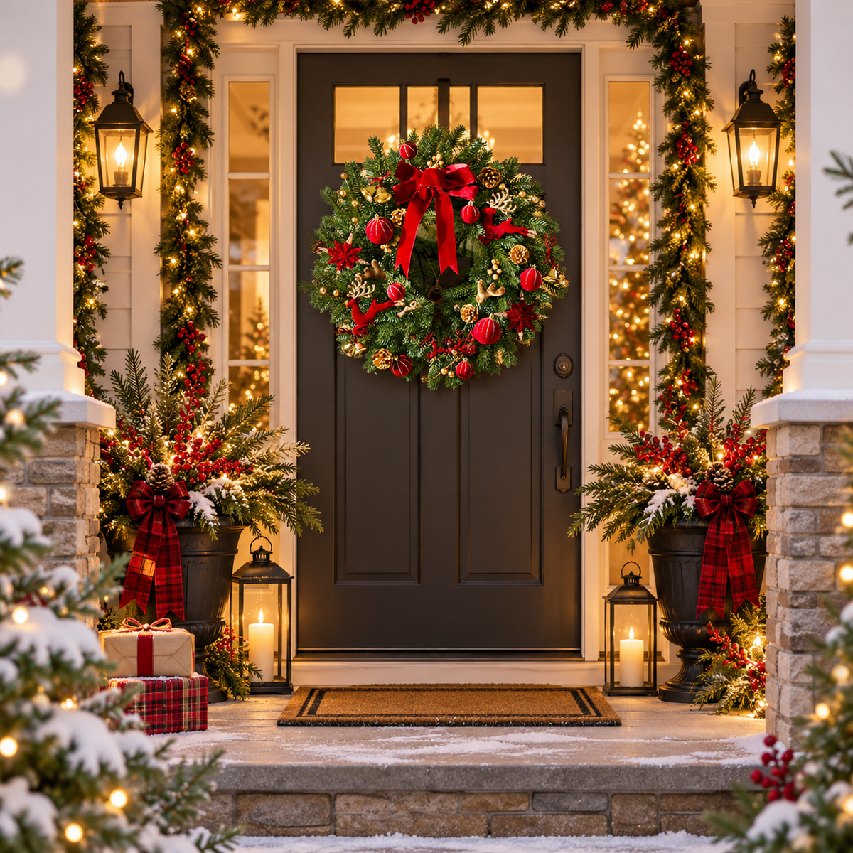 Festive Christmas Porch Wreath