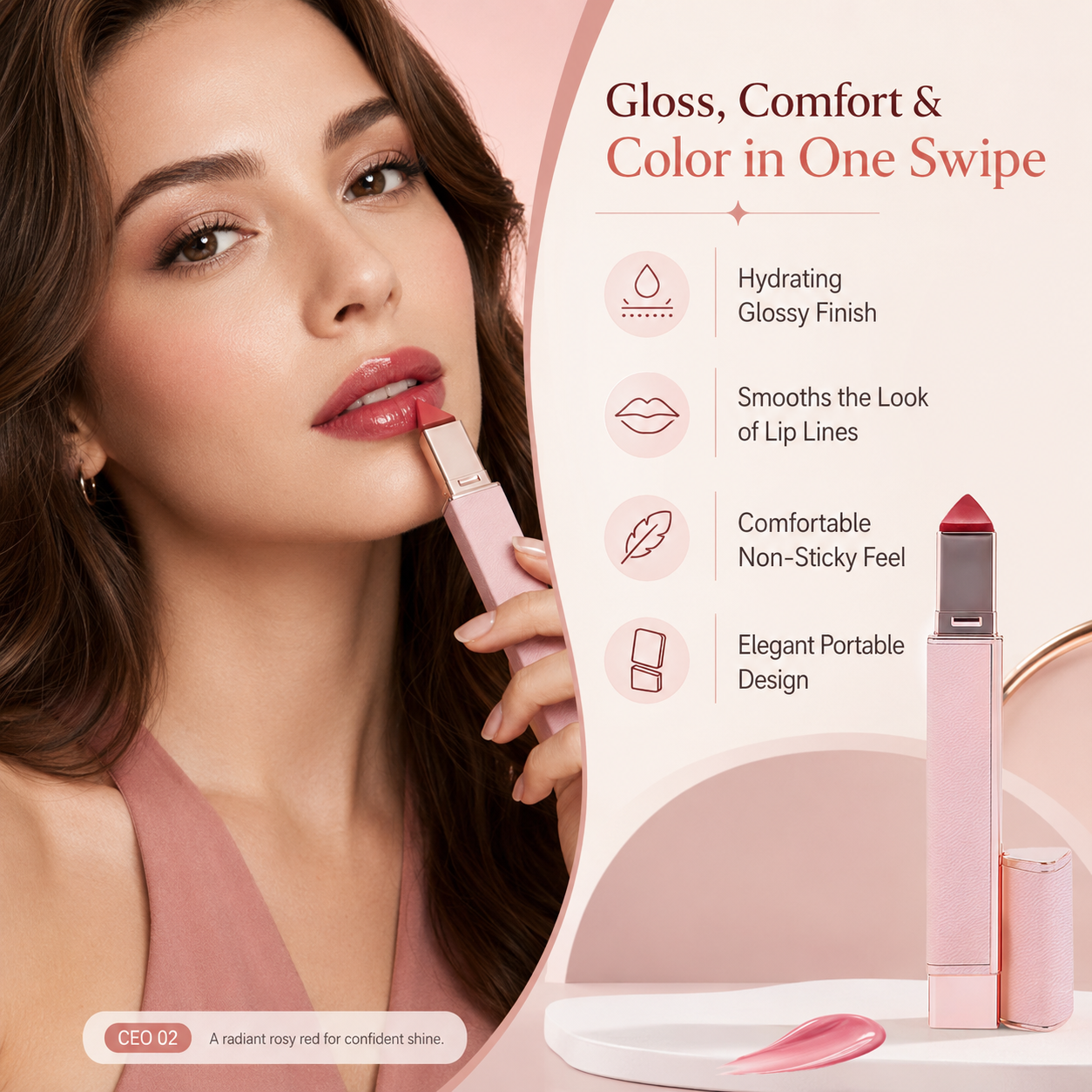 Hydrating Lip Plumping Glossy Lip Balm