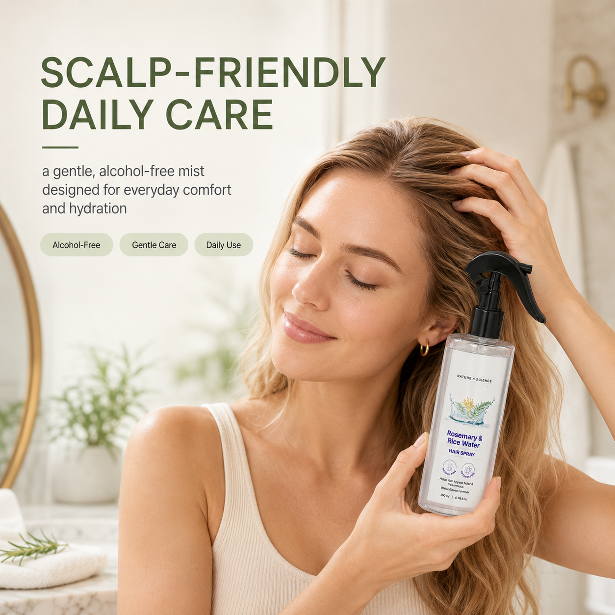 Rosemary & Rice Water Hair Spray| 100% Natural Extract smooth hair