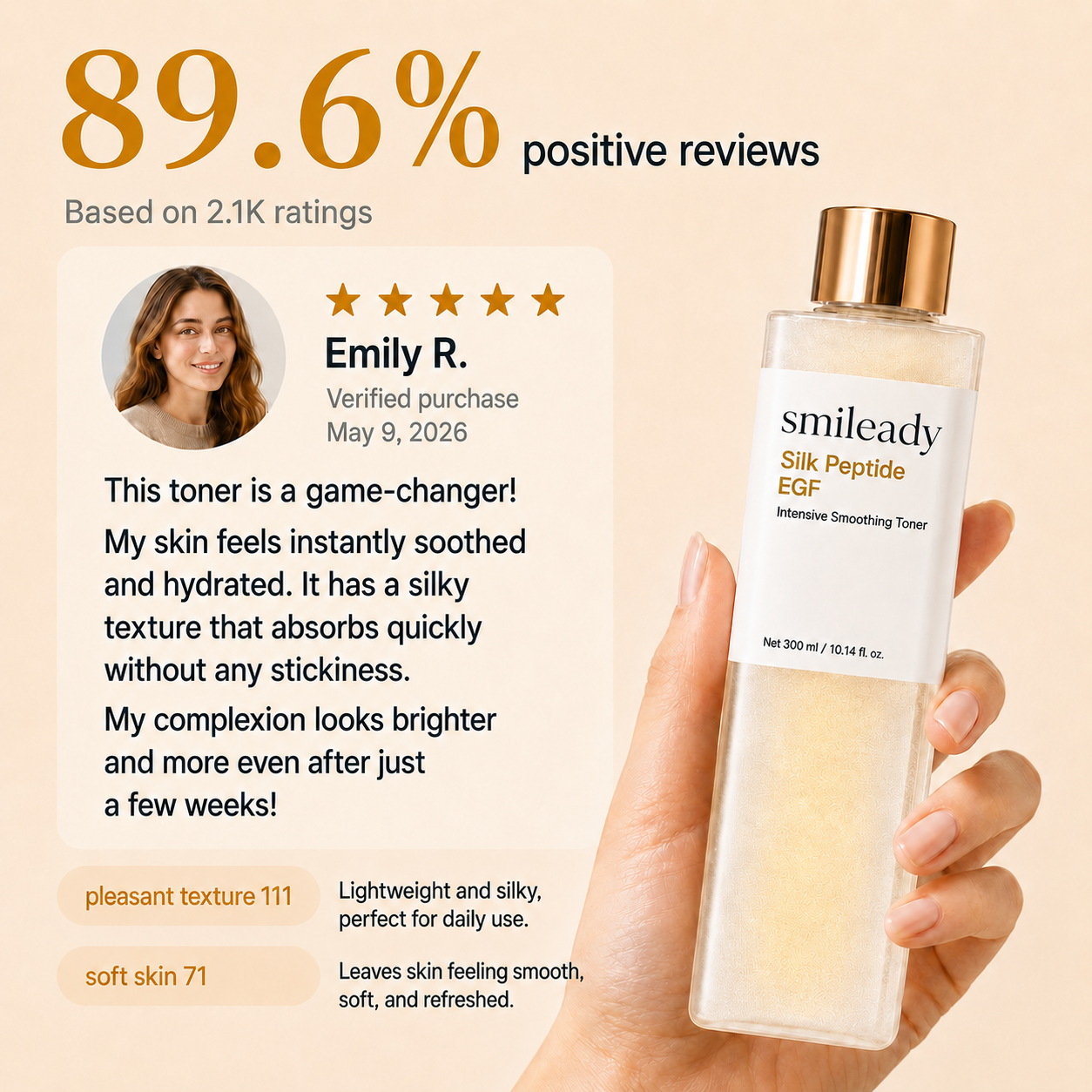 EGF Tox Toner | Forehead Firming & Wrinkle Care, Iron Out Fine Lines