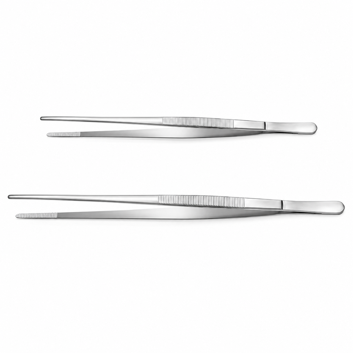 🔥🛠️Fine Long Tweezer Tongs Professional Black Set,12'' and 10'' Stainless Steel