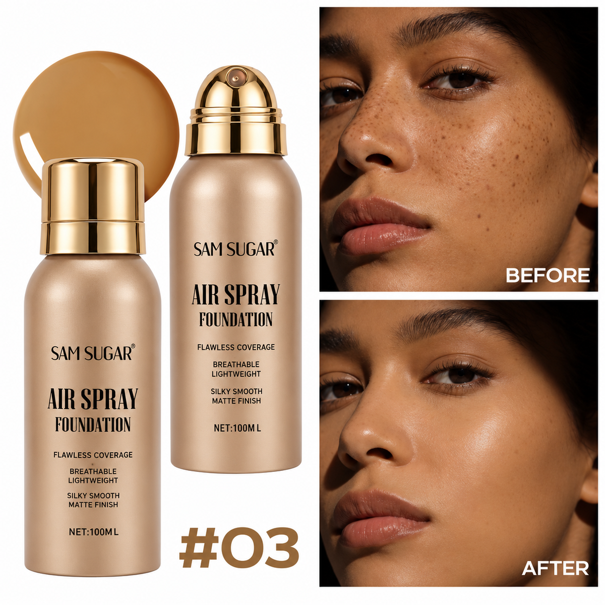 💦Waterproof Flawless Air Spray Foundation｜Long‑Lasting Airbrush Makeup, Sweat‑Proof Buildable Coverage ✨