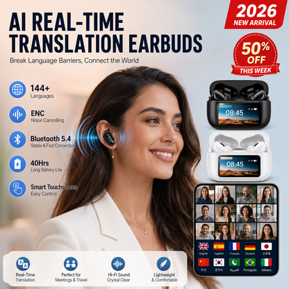 2026 New Bluetooth Wireless Noise-Canceling Translation Earbuds
