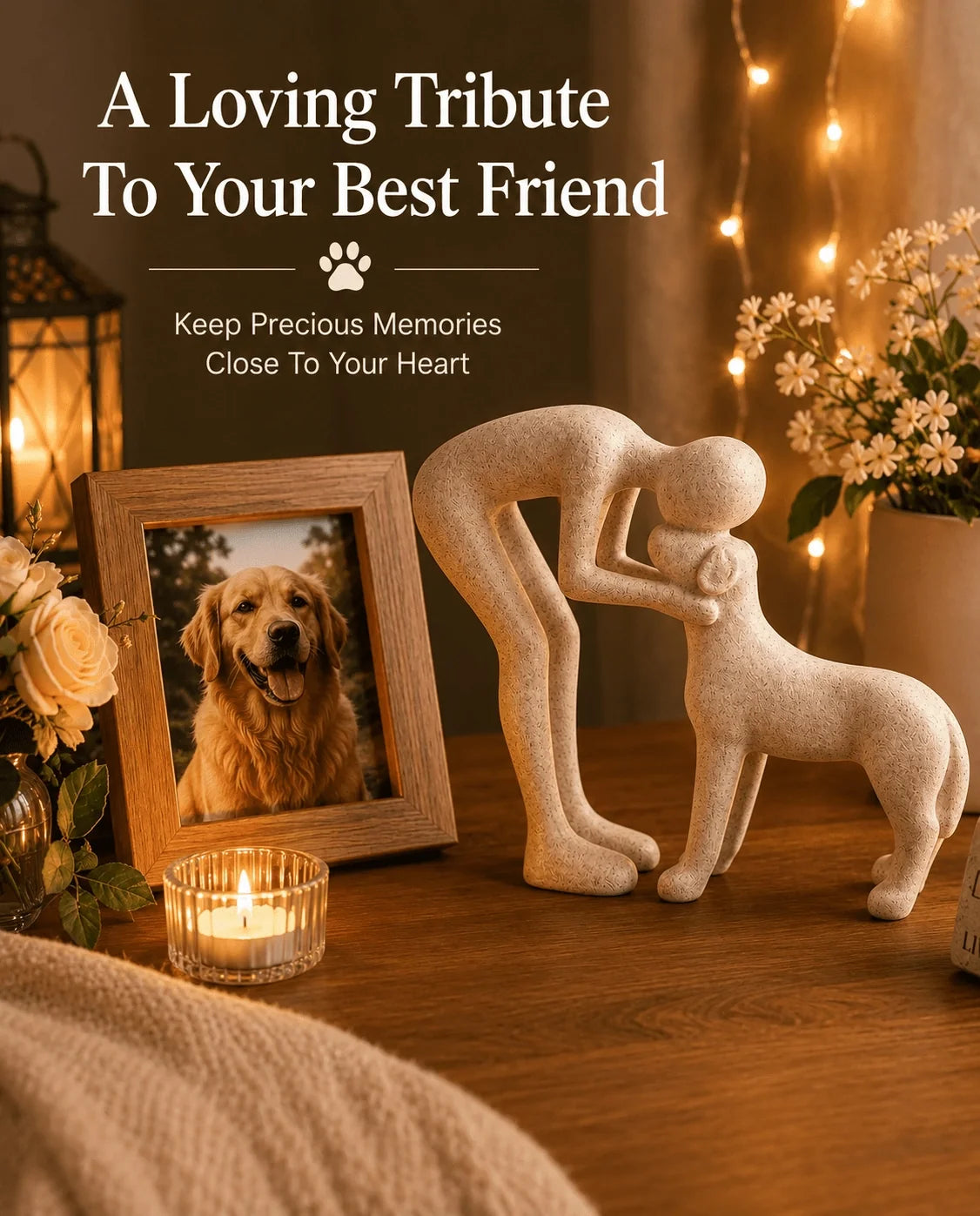 Modern Dog Lover Resin Figurine – Heartfelt Home Decor