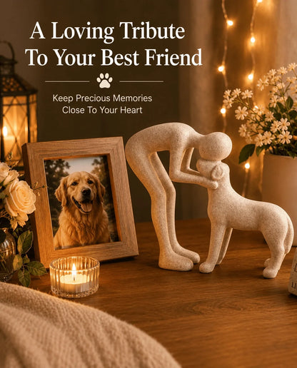 Modern Dog Lover Resin Figurine – Heartfelt Home Decor
