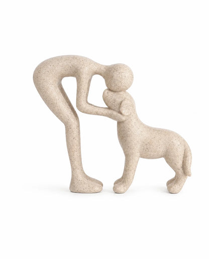 Modern Dog Lover Resin Figurine – Heartfelt Home Decor