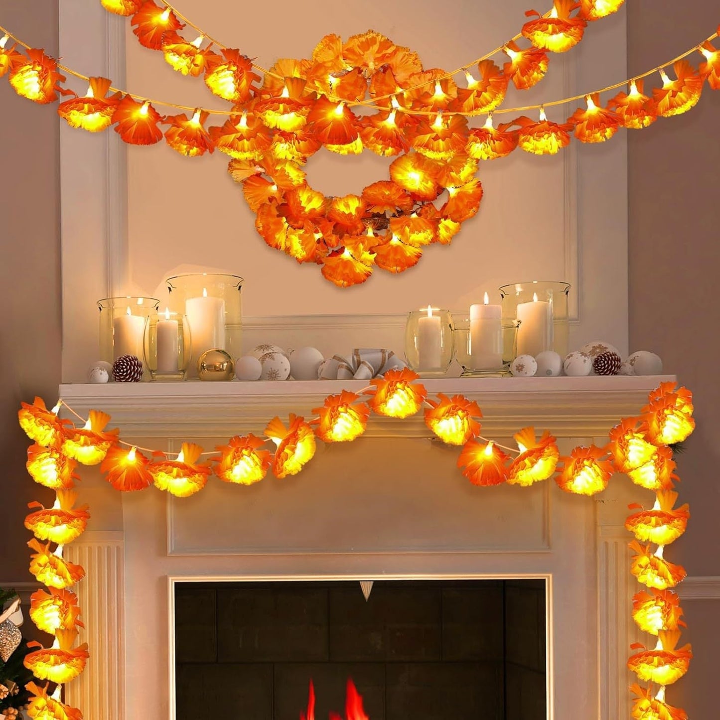 ✨LAST DAY SPECIAL 50% OFF! 🎃Artificial Marigold Flower LED String Lights