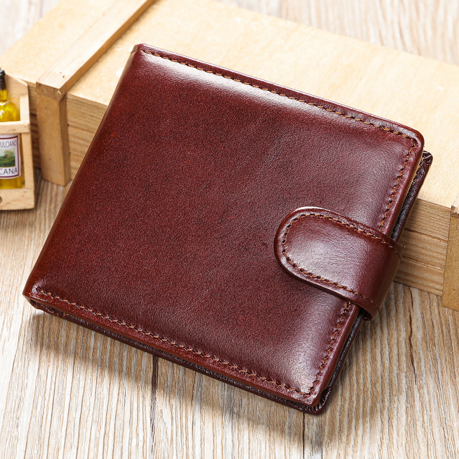 Red leather wallet