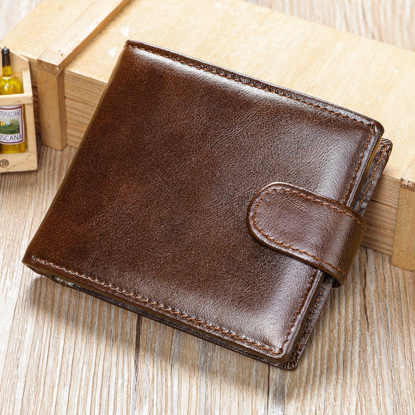 Coffee leather wallet
