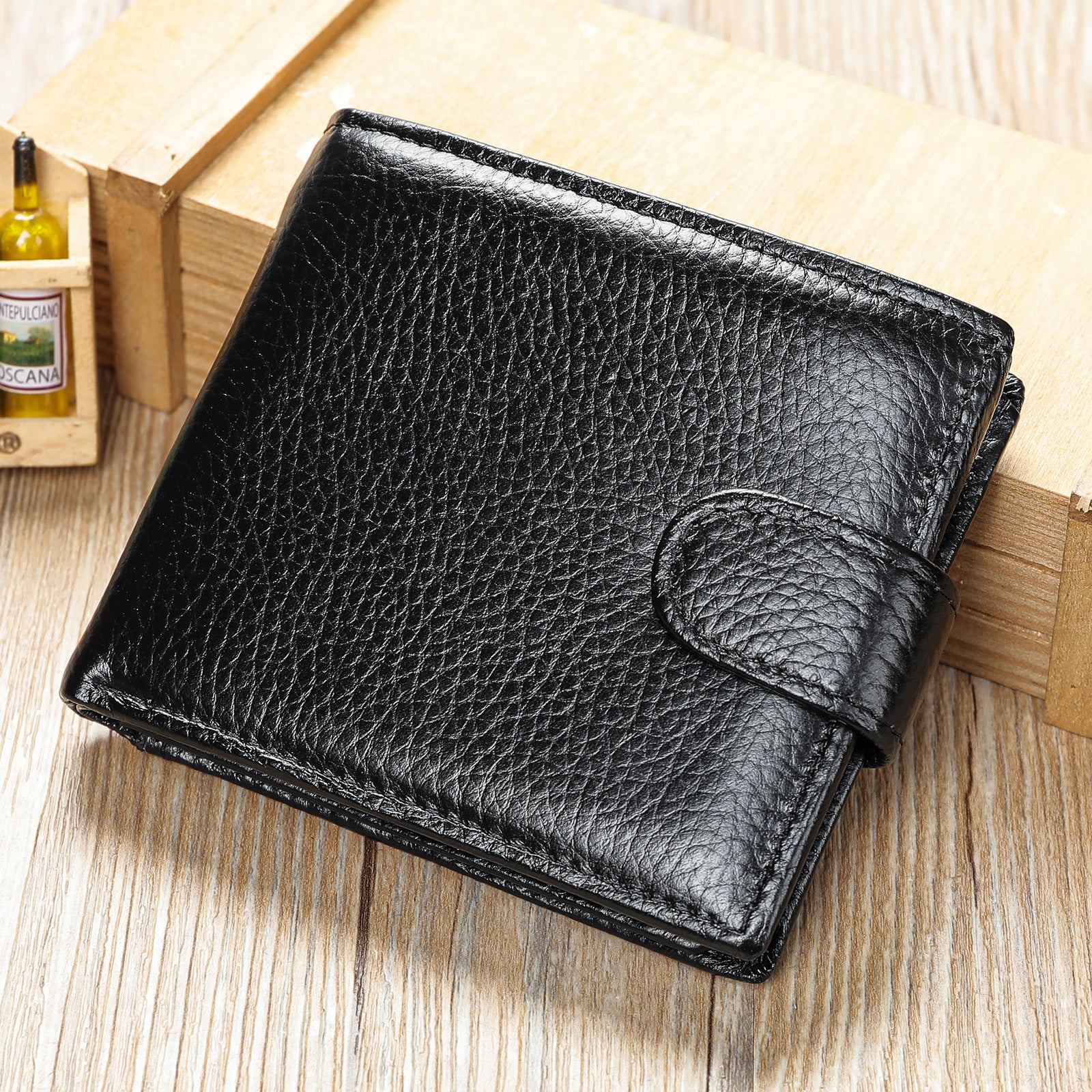 Black leather wallet